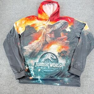 Jurassic World Fallen Kingdom T-Rex Graphic Hoodie Pullover Mens XL Multicolor